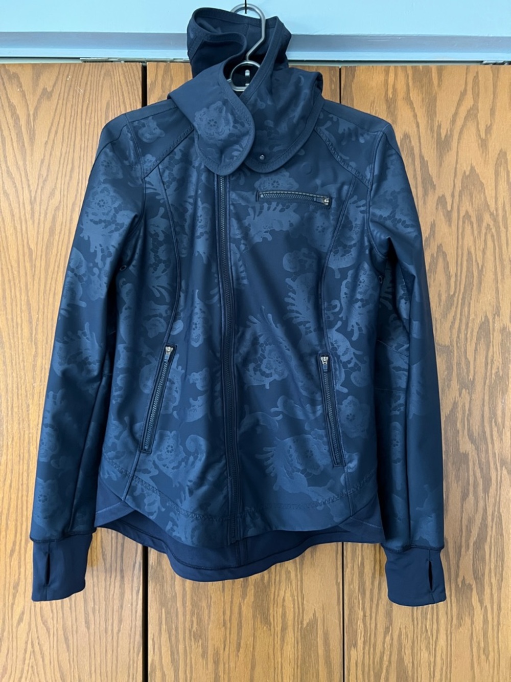 lululemon athletica Navy Floral-Textured Bomber Jacket